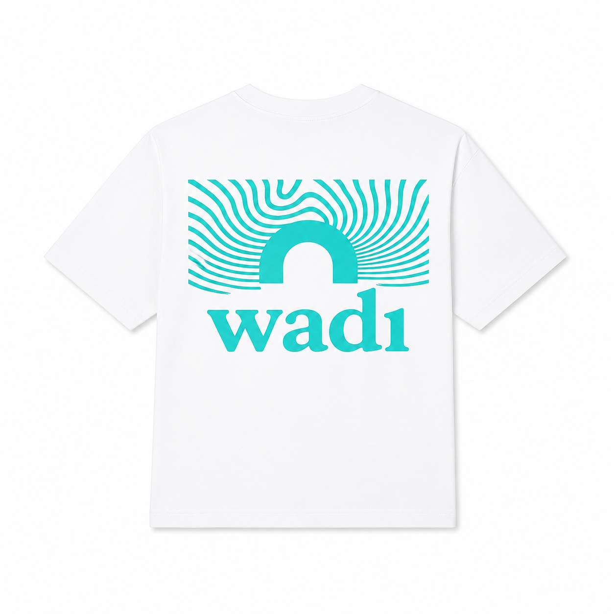 Camiseta Blanca y Turquesa
